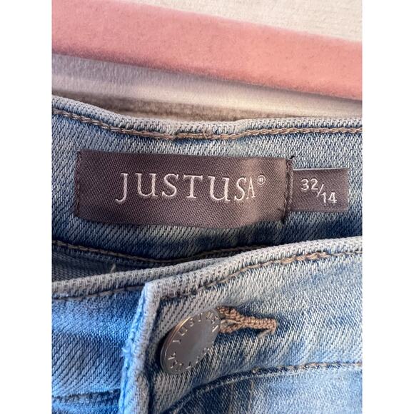 JUSTUSA Women's Light Wash Jeans Size 32 Wide Leg - Picture 3 of 4